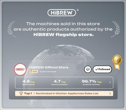 HiBREW 20Bar Semi Automatic Espresso Coffee Machine Temperature Adjustable 58mm Portafilter Cold/Hot Coffee Maker Metal CaseH10A